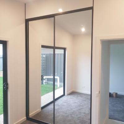 full mirrored doors with black frame