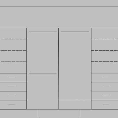 2700 3600 3 Door Deluxe Robe With Extra Draw Unit 